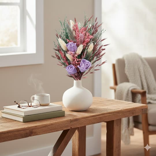 13" Premade Dried Botanical Mix in Ceramic Vase by Ashland®